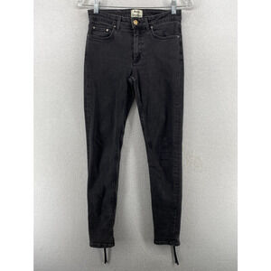 ACNE STUDIOS Jeans Womens 27x32 Skin 5 Pistol Skinny Ankle Zip Denim Black